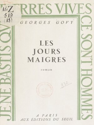 cover image of Les jours maigres